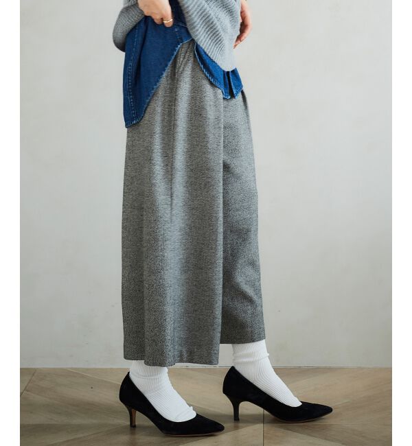 le.coeur blanc「ツイードライクワイドクロップドパンツ」|スラックス|