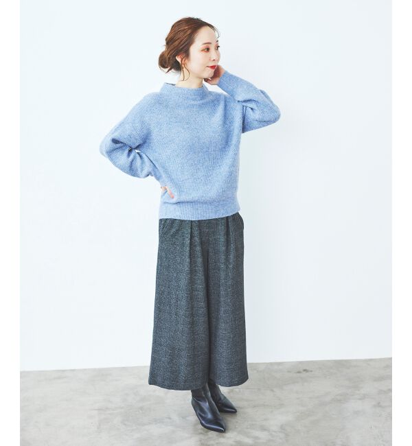 le.coeur blanc「ツイードライクワイドクロップドパンツ」|スラックス|