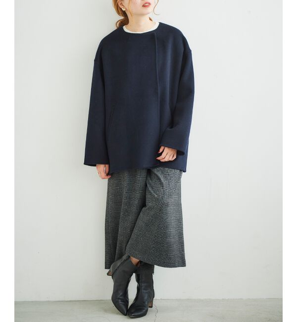 le.coeur blanc「ツイードライクワイドクロップドパンツ」|スラックス|