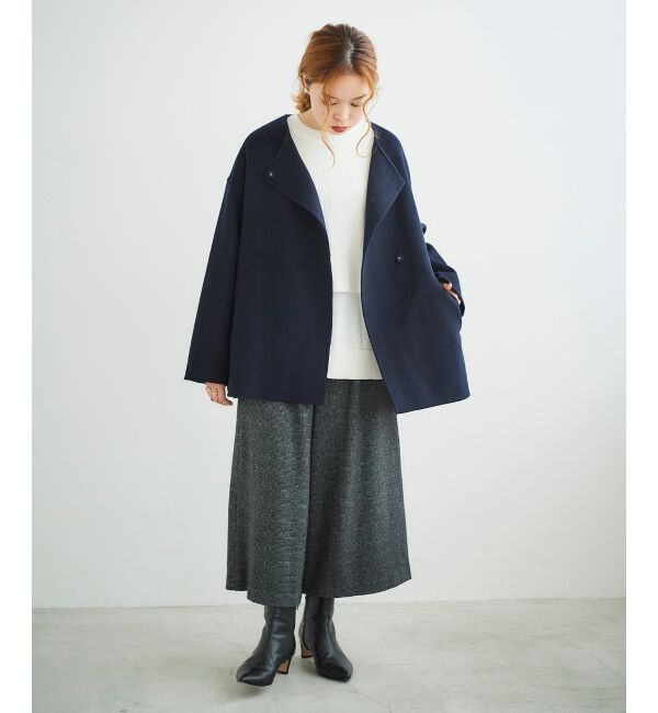 le.coeur blanc「ツイードライクワイドクロップドパンツ」|スラックス|