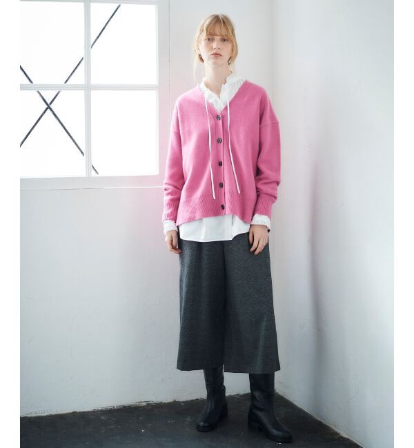 le.coeur blanc「ツイードライクワイドクロップドパンツ」|スラックス|