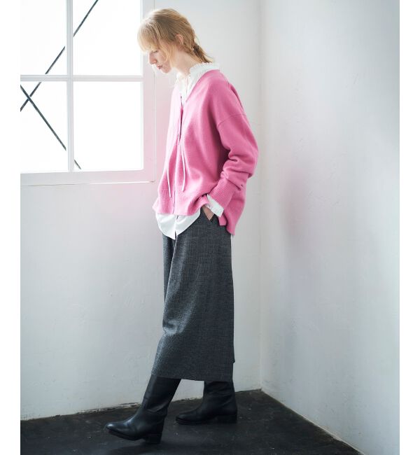 le.coeur blanc「ツイードライクワイドクロップドパンツ」|スラックス|