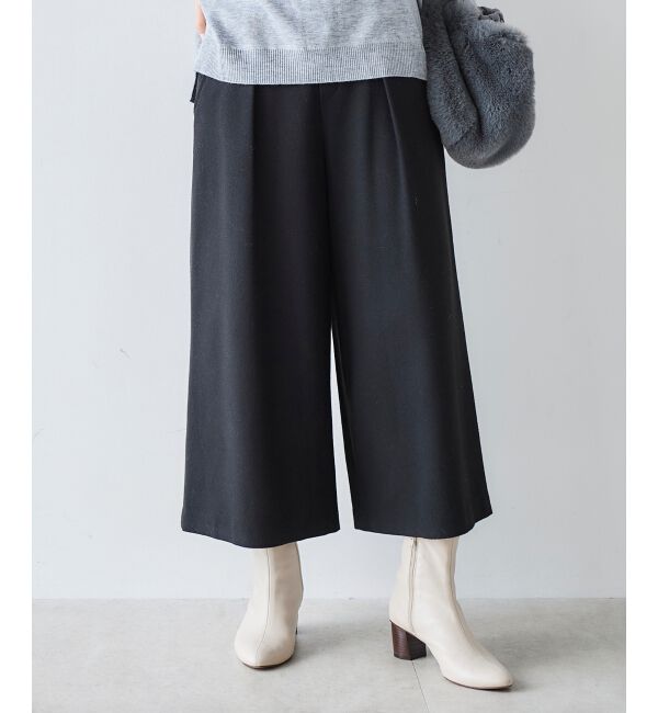 le.coeur blanc「ツイードライクワイドクロップドパンツ」|スラックス|