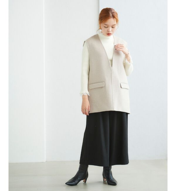 le.coeur blanc「ツイードライクワイドクロップドパンツ」|スラックス|