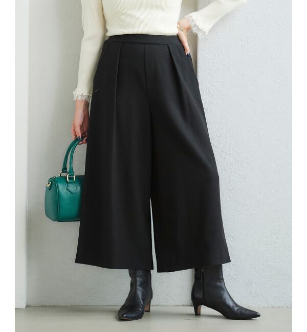 le.coeur blanc「ツイードライクワイドクロップドパンツ」|スラックス|