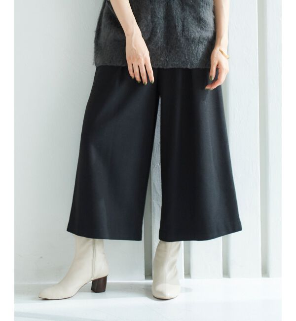 le.coeur blanc「ツイードライクワイドクロップドパンツ」|スラックス|