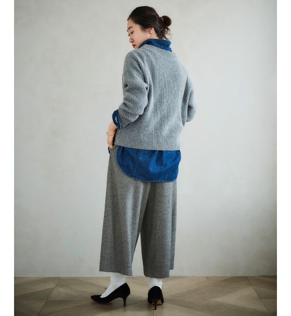 le.coeur blanc「ツイードライクワイドクロップドパンツ」|スラックス|