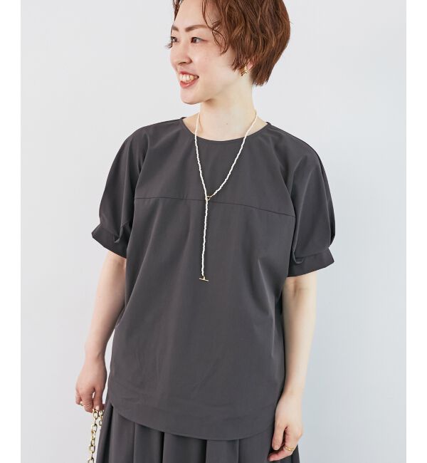  「《接触冷感》ナイロンストレッチスリーブタックブラウス」|シャツ・ブラウス|