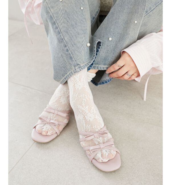  「◇ダブルリボンサンダル」|サンダル|