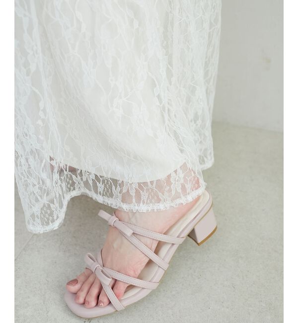  「◇ダブルリボンサンダル」|サンダル|