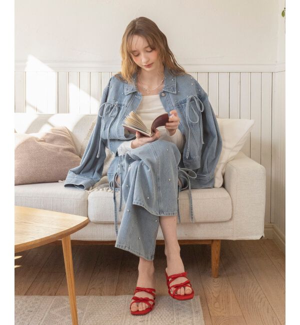  「◇ダブルリボンサンダル」|サンダル|