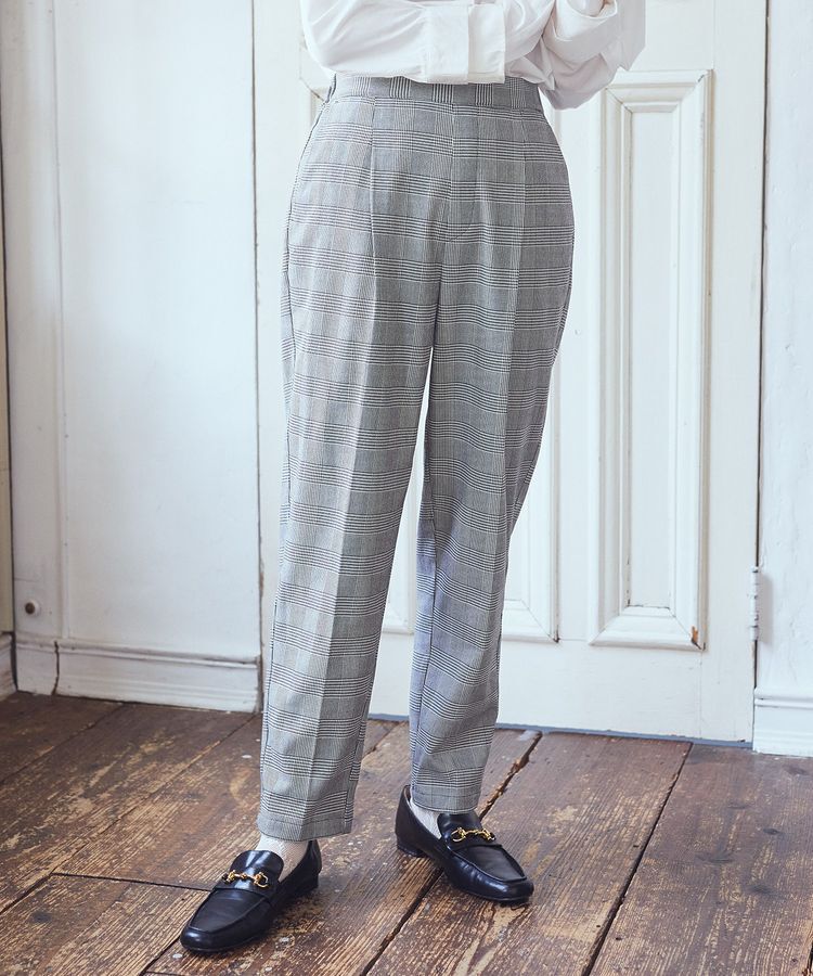 earth music&ecology「裏起毛テーパードパンツ」|その他|チェックブラック