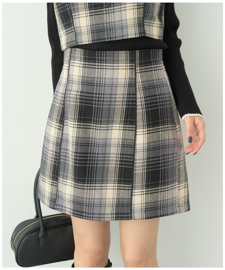 earth music&ecology「コットンツイルチェックミニスカート」|スカート|