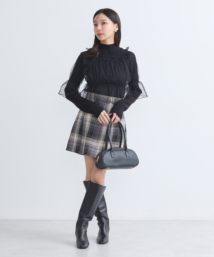 earth music&ecology「コットンツイルチェックミニスカート」|スカート|