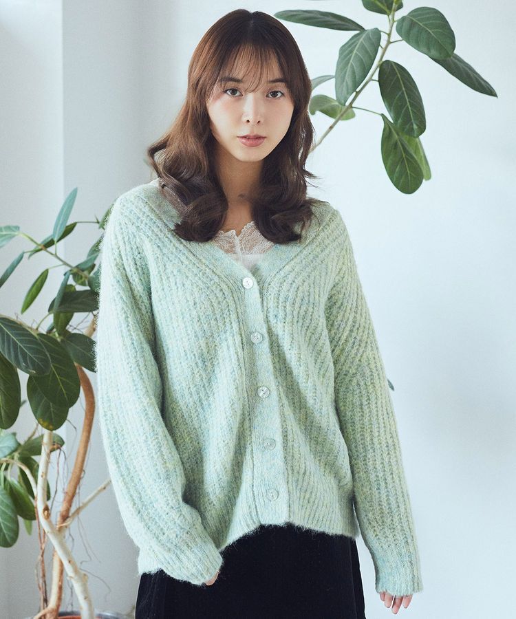 earth music&ecology「ふわふわMIXヤーンカーディガン」|カーディガン|