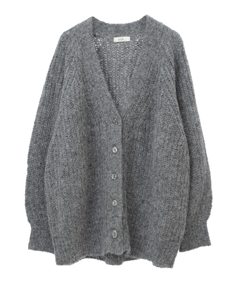 earth music&ecology「ふわふわMIXヤーンカーディガン」|カーディガン|Charcoal Gray