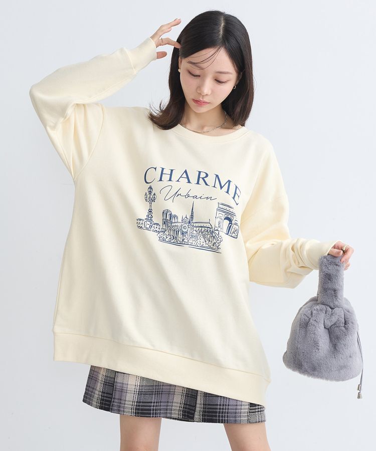 earth music&ecology「ウラケプリントプルオーバー」|スウェット・ジャージ|Cream