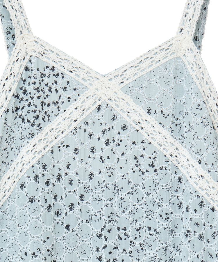 earth music&ecology「花柄プリントボーラー刺繍ミニキャミドレス」|ワンピース|