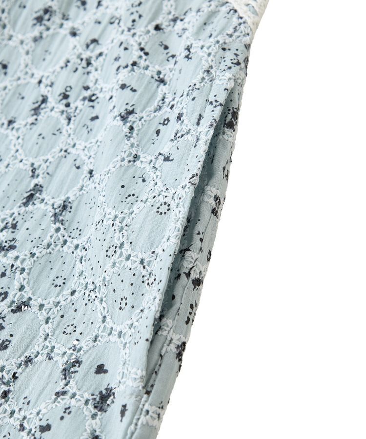 earth music&ecology「花柄プリントボーラー刺繍ミニキャミドレス」|ワンピース|