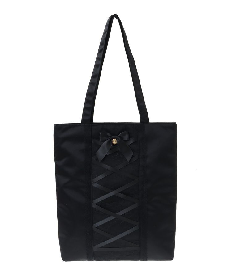 Maison de FLEUR「レースアップリボンスクエアトートバッグ」|トートバッグ|