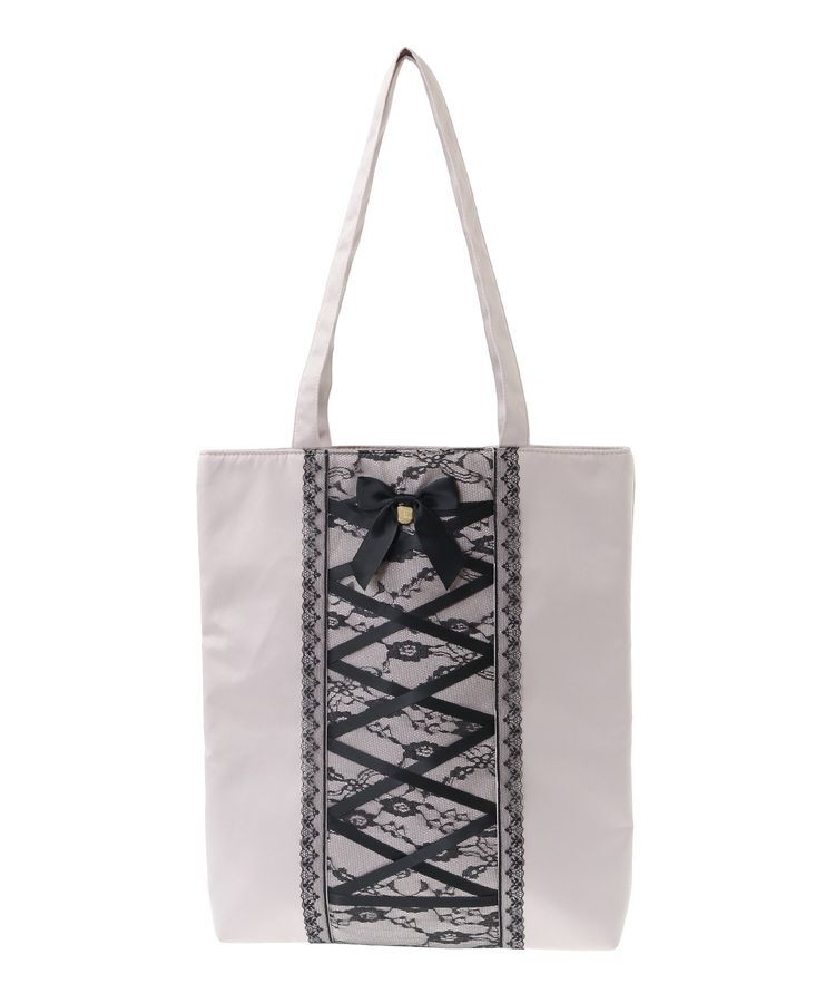 Maison de FLEUR「レースアップリボンスクエアトートバッグ」|トートバッグ|