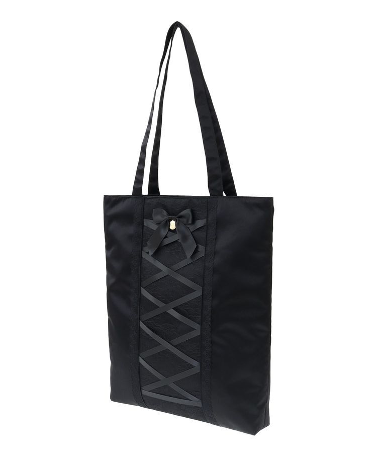 Maison de FLEUR「レースアップリボンスクエアトートバッグ」|トートバッグ|