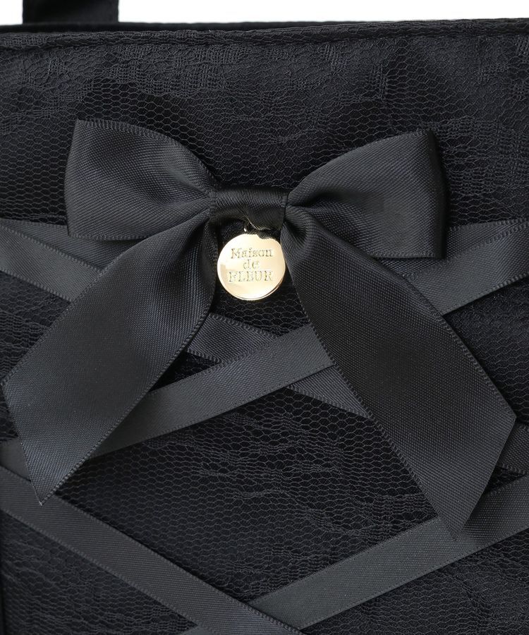 Maison de FLEUR「レースアップリボンスクエアトートバッグ」|トートバッグ|
