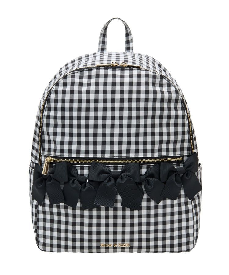 Maison de FLEUR「ギンガムフロントリボンリュック」|リュック|