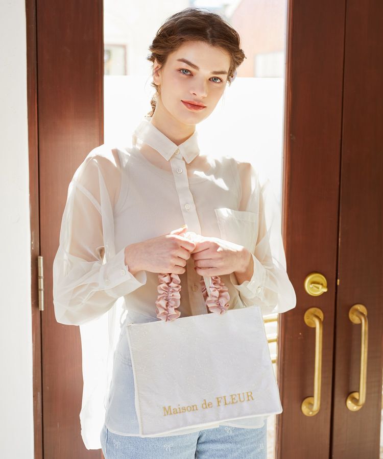 Maison de FLEUR「EC限定レースフリルハンドルスクエアトートSバッグ」|トートバッグ|