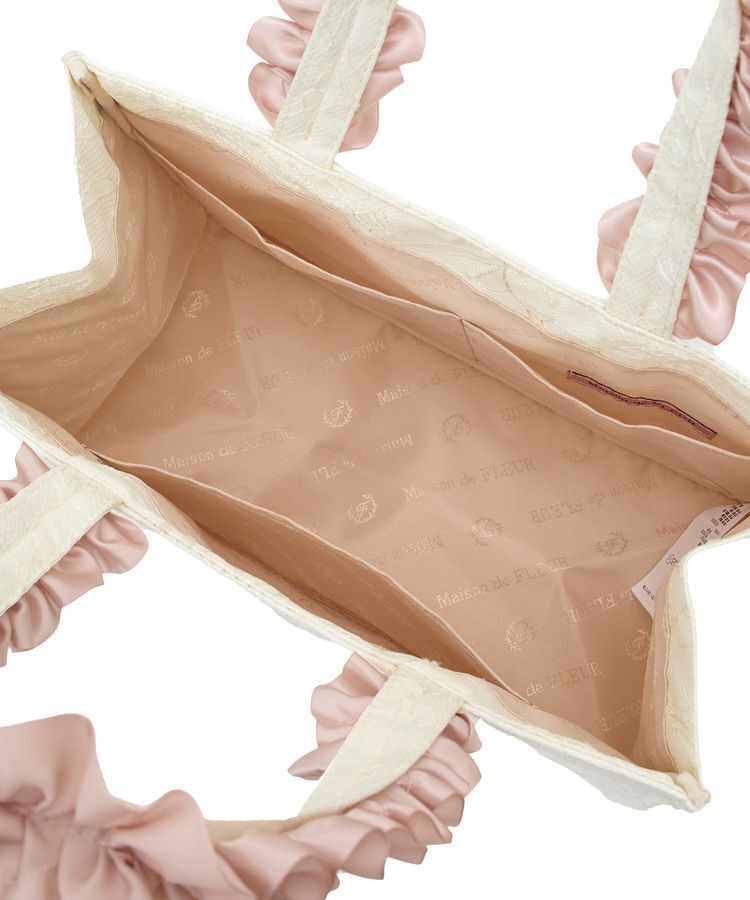 Maison de FLEUR「EC限定レースフリルハンドルスクエアトートSバッグ」|トートバッグ|