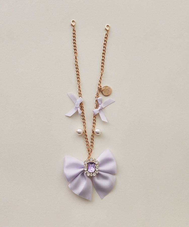 Maison de FLEUR「ビジューリボンパールバッグチャーム」|その他|ライラック