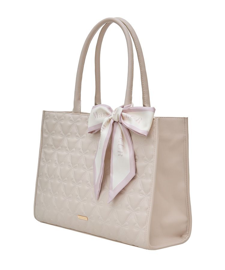 Maison de FLEUR「スカーフ付リボンキルティングトートバッグ」|トートバッグ|