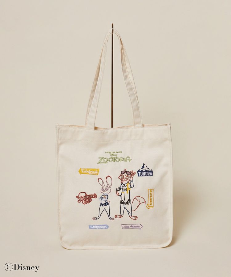Maison de FLEUR「Zootopia/スクエア刺繍トート」|トートバッグ|アイボリー