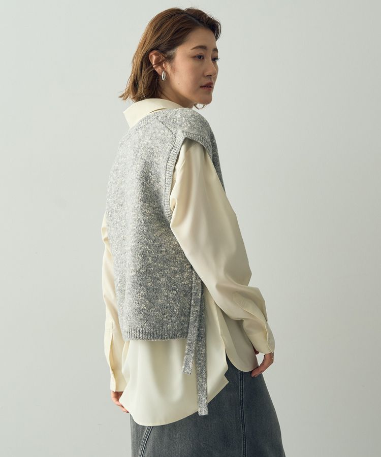 YECCA VECCA「【2点SET】シャツレイヤードニットベスト」|ベスト・ジレ|