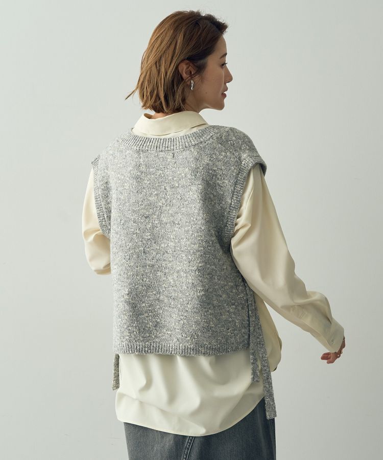 YECCA VECCA「【2点SET】シャツレイヤードニットベスト」|ベスト・ジレ|