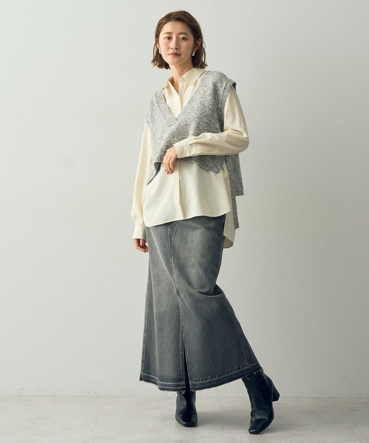 YECCA VECCA「【2点SET】シャツレイヤードニットベスト」|ベスト・ジレ|