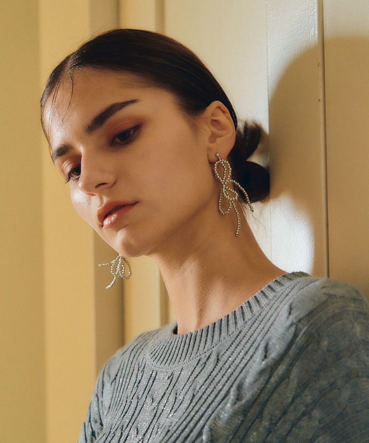 YECCA VECCA「メタルビーズリボンピアス」|ピアス|