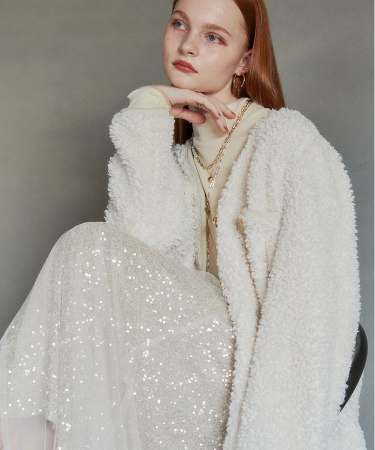 YECCA VECCA「スパンコール&times;チュールスカート」|フレア|