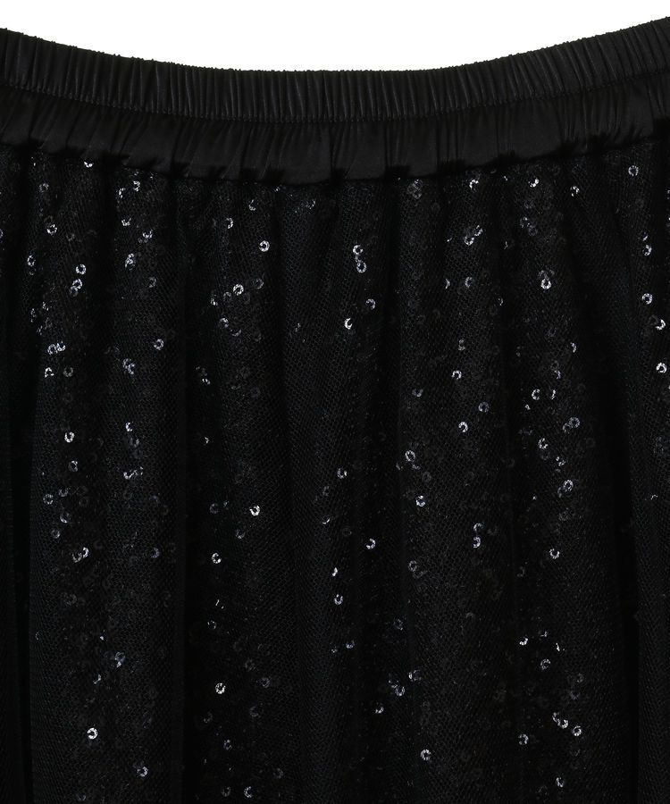YECCA VECCA「スパンコール&times;チュールスカート」|フレア|