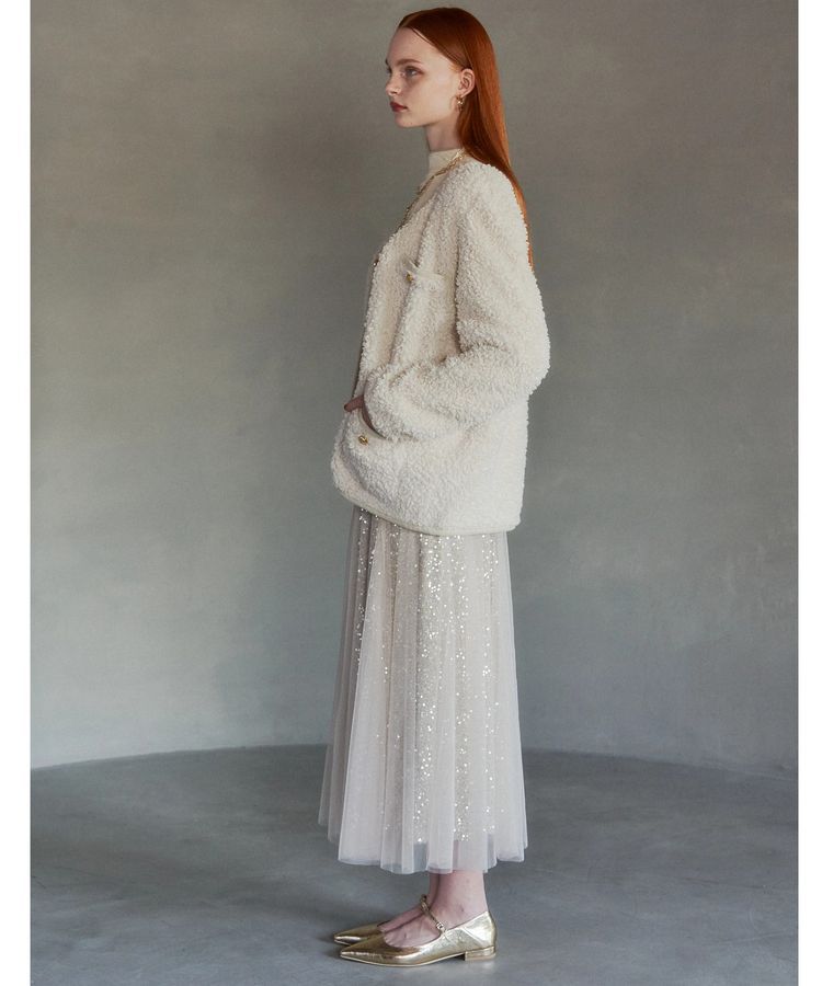 YECCA VECCA「スパンコール&times;チュールスカート」|フレア|