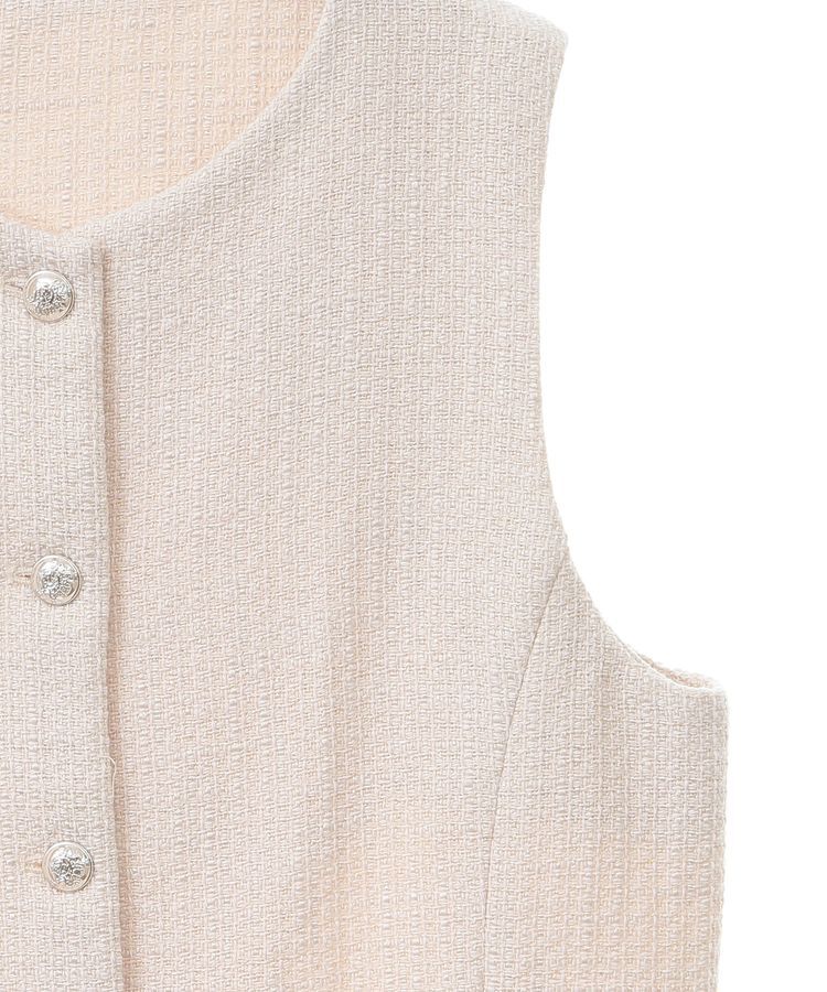 YECCA VECCA「ツイードペプラムジレ」|ベスト・ジレ|