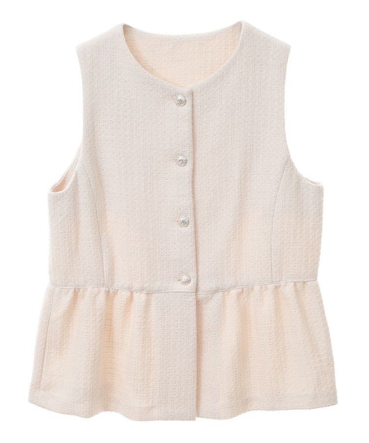 YECCA VECCA「ツイードペプラムジレ」|ベスト・ジレ|