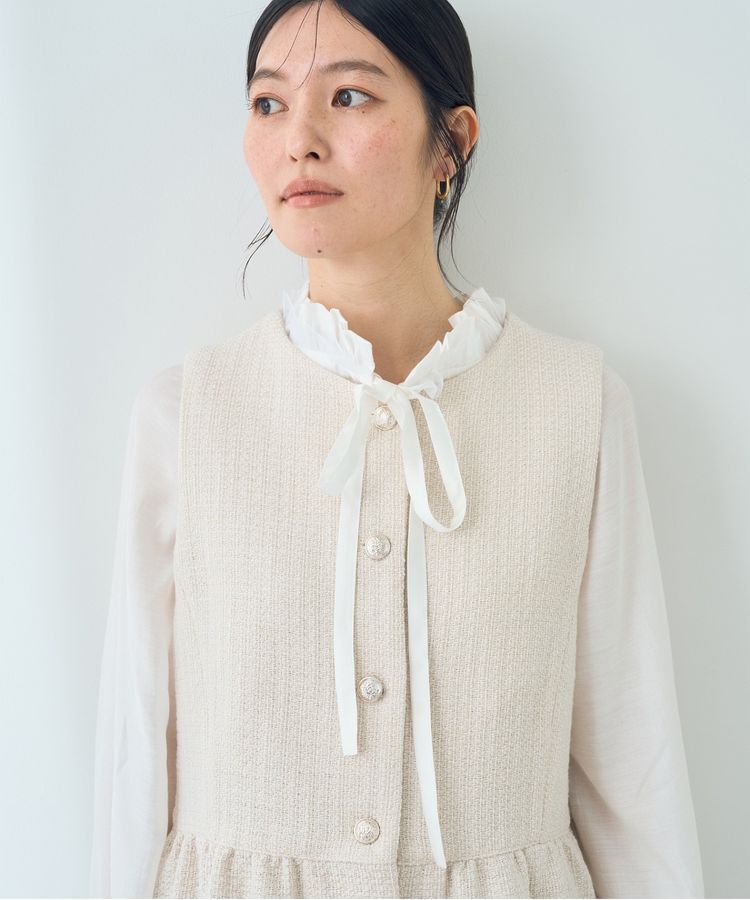 YECCA VECCA「ツイードペプラムジレ」|ベスト・ジレ|