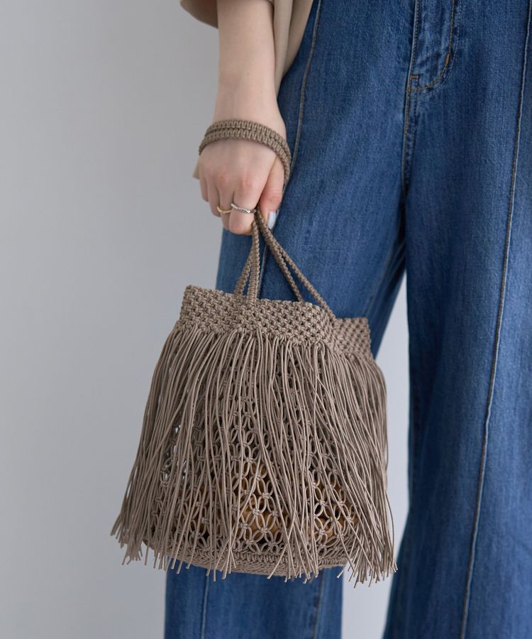 YECCA VECCA「【The Bagmati】フリンジバッグ」|トートバッグ|Khaki