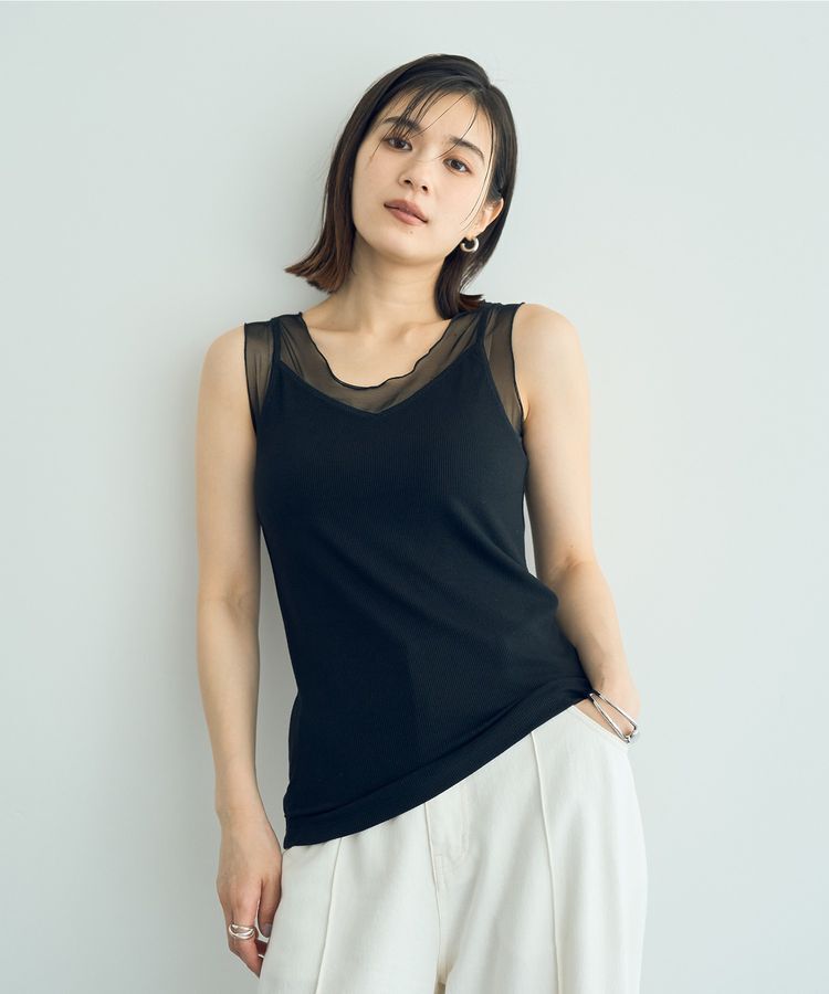 YECCA VECCA「チュールMIXリブインナー」|インナー|