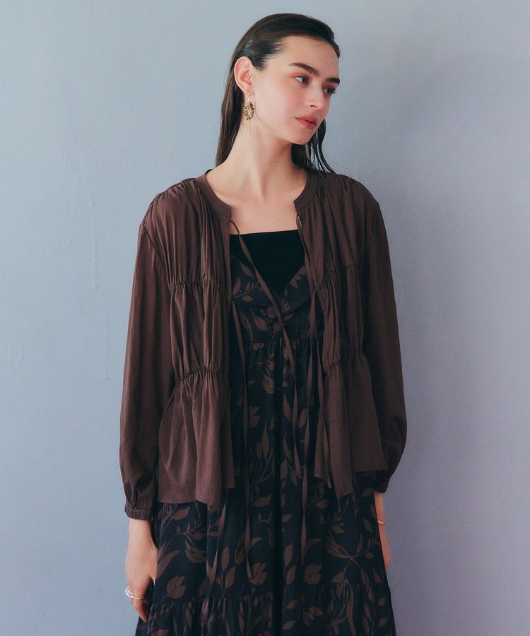 YECCA VECCA「リボンデザインシアーブラウス」|シャツ・ブラウス|