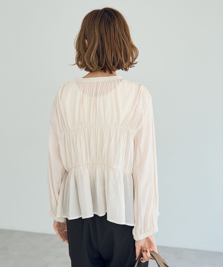 YECCA VECCA「リボンデザインシアーブラウス」|シャツ・ブラウス|