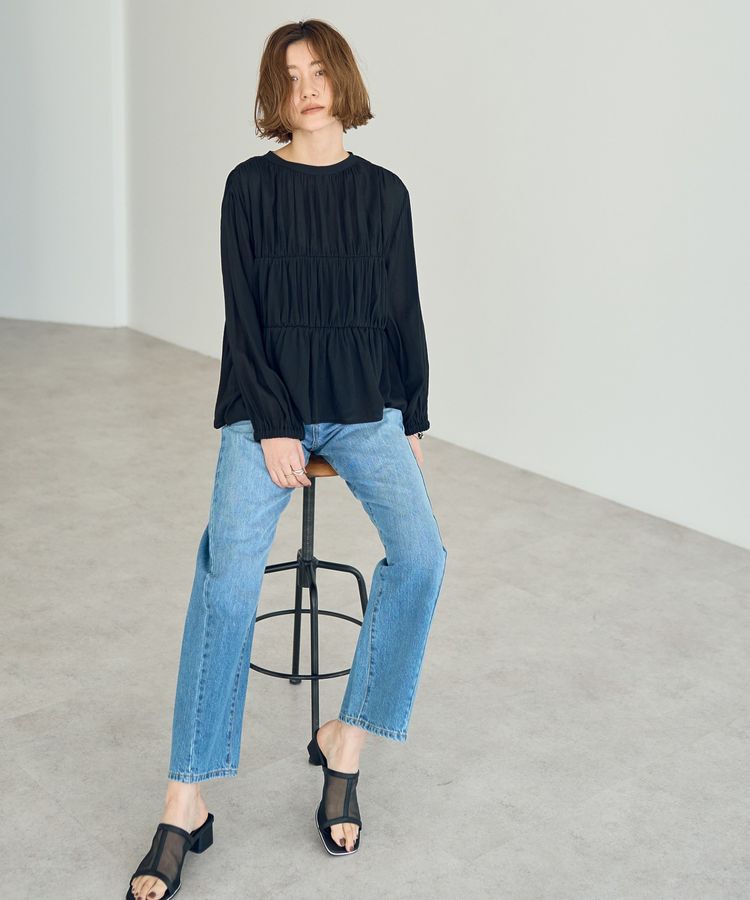 YECCA VECCA「リボンデザインシアーブラウス」|シャツ・ブラウス|