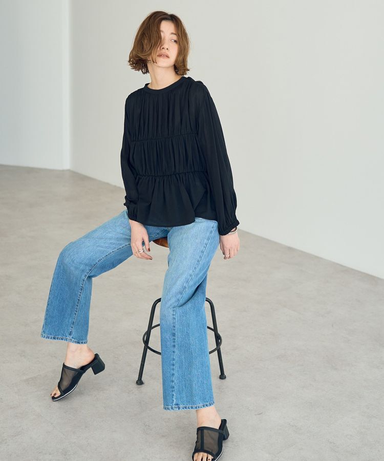 YECCA VECCA「リボンデザインシアーブラウス」|シャツ・ブラウス|