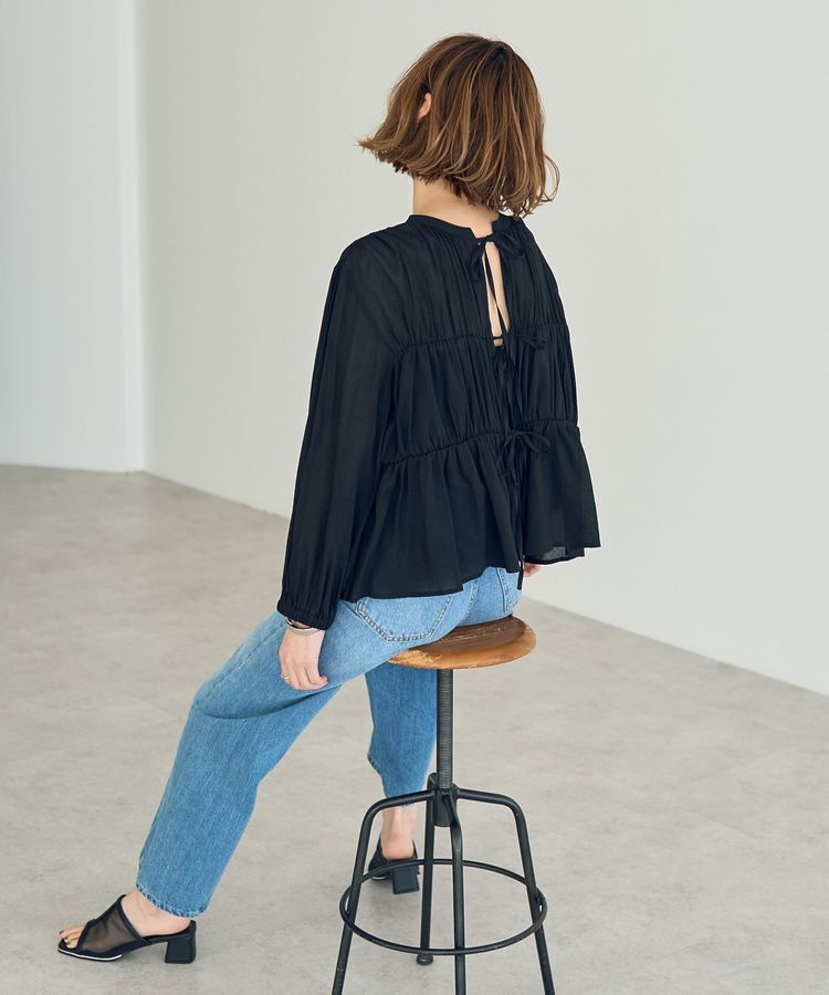 YECCA VECCA「リボンデザインシアーブラウス」|シャツ・ブラウス|